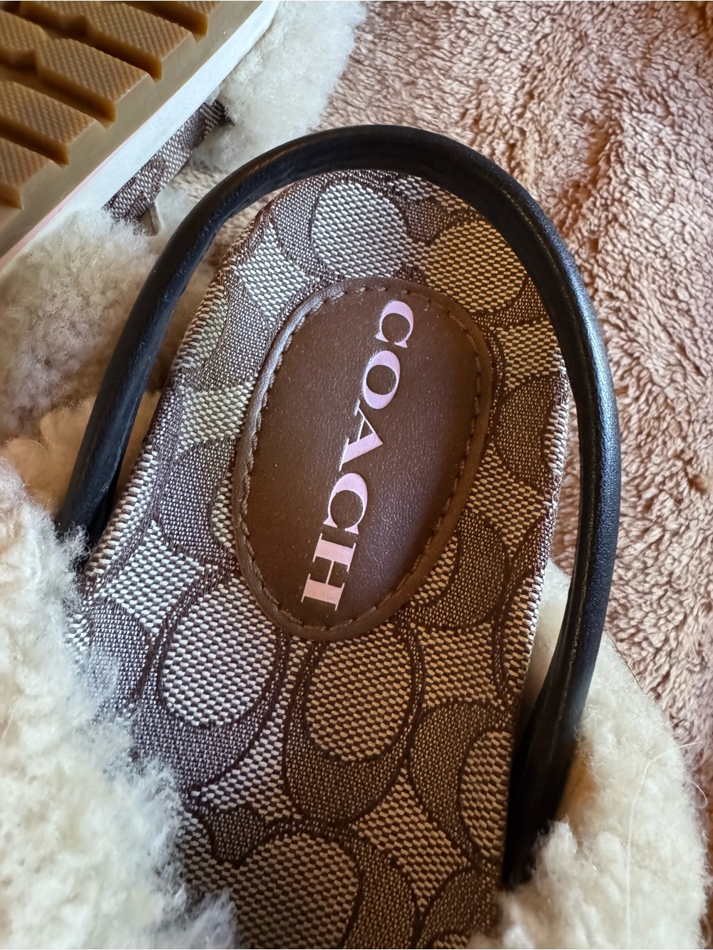 Coach Shearling Crisscross Slingback Sandals Size 6 Cozy  Slides - Picture 4 of 4